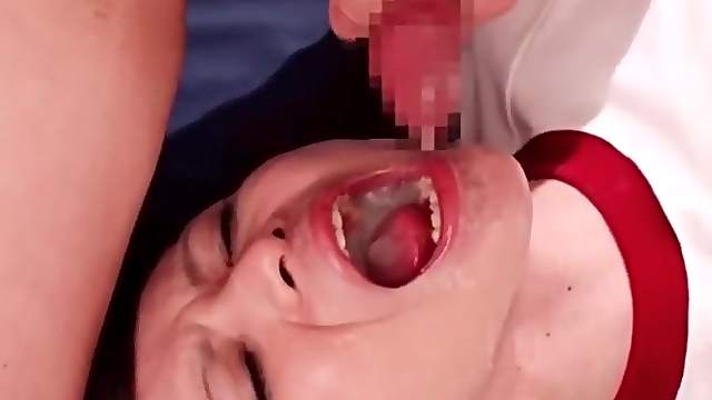 Japanese shemale swallows hot cum