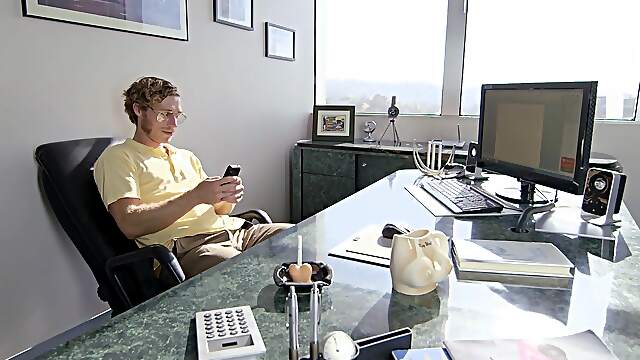 Slim redhead gives it a wet blowjob before putting it hard in each hole