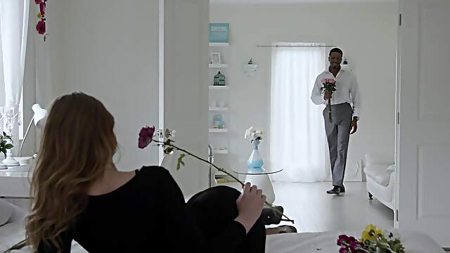 Tight beauty spreads legs wide to try anal sex with this black hunk