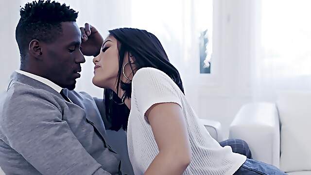 Smashing black sex makes young Asian scream and shiver