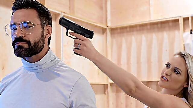 Blonde throats it in quite passionate modes before getting to ride it like a slut