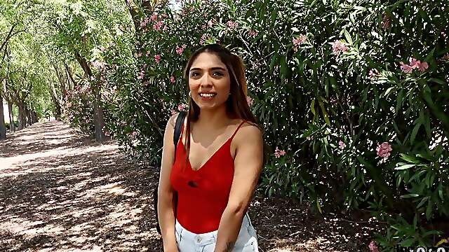 Adorable teen lets random dude fuck her and come in her nice ass