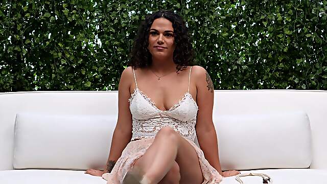 Curly beauty lets lover fuck her in any hole he likes during their POV casting