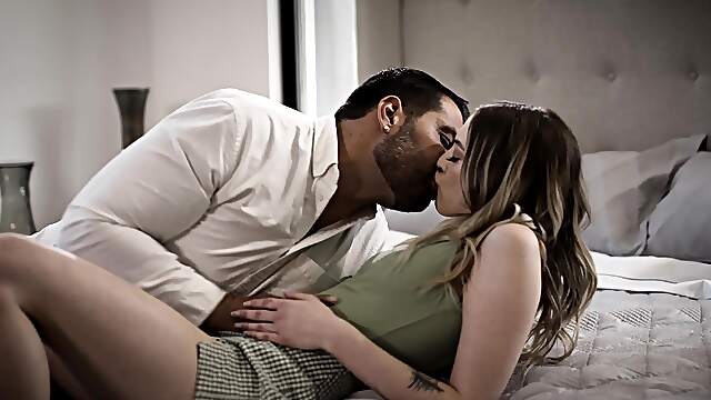 The appetizing girl has a passionate encounter with her partner