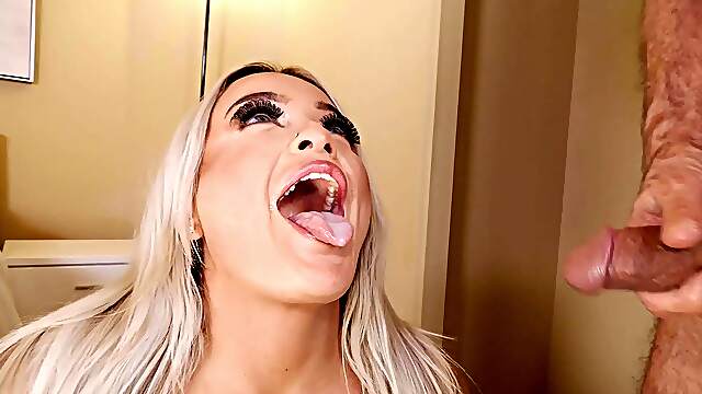 Blonde Alexis Kay in stockings, taking it in the ass