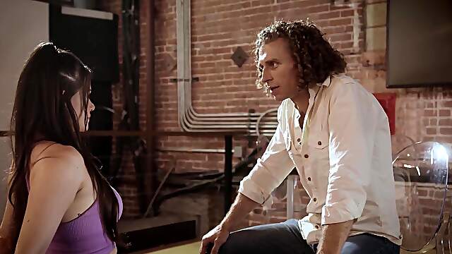 Babes in 69 pose with Michael Vegas and Alison Rey