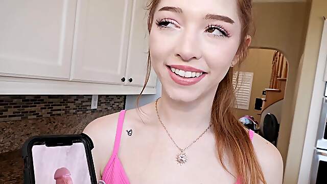 Redhead teen Myra Moans rides cock from behind