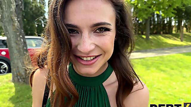 A guy fucks his girlfriend outdoors, showcasing Sakura Hell’s allure.