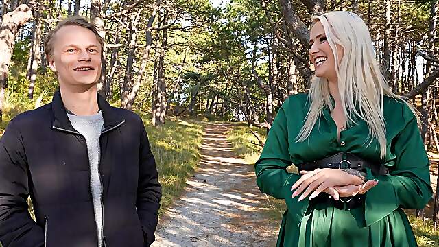 A sexy woman in stockings and lingerie fucks passionately with her boyfriend