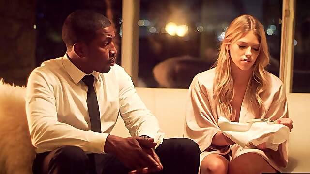 Isiah Maxwell and Leah Lee in intense interracial action