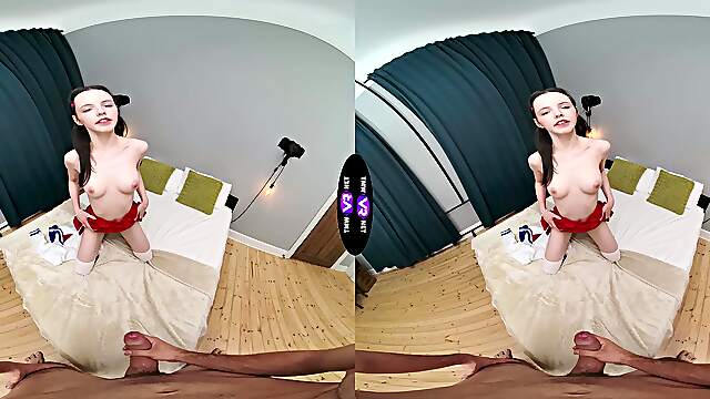 Playful teen Dakota Doll rides cock in reverse cowgirl