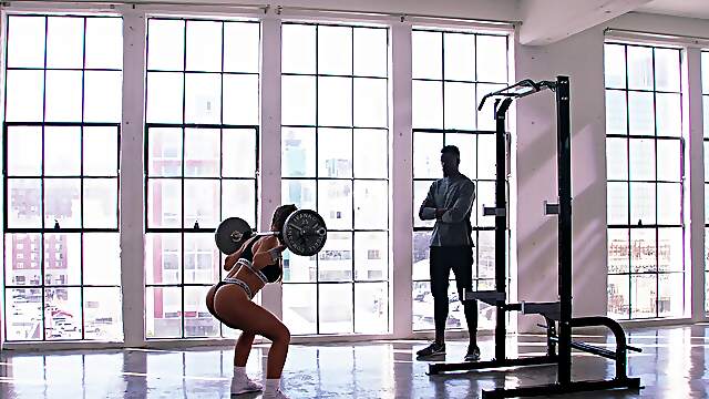 Nicole Aniston is having fun with a black guy in the pool