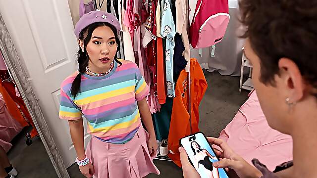 Asian temptresses Kimmy Kimm and Ophelia Purr indulge in a kinky threesome with Jayden Marcos