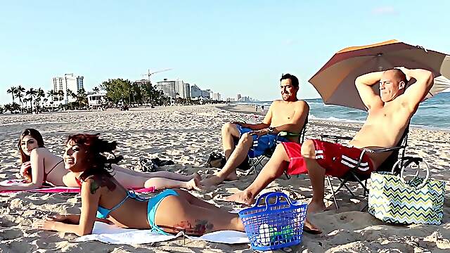 Juan Largo pounds Gina Valentina in a sizzling outdoors threesome