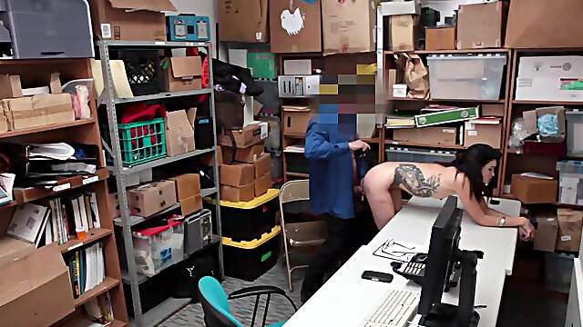 Teen babe Eden Sin gets naughty with Tommy Gunn in a raunchy office scene