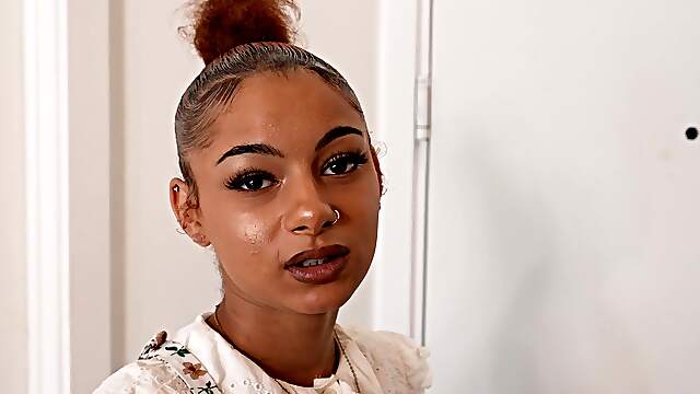 Skinny Dora's sensual sucking in POV