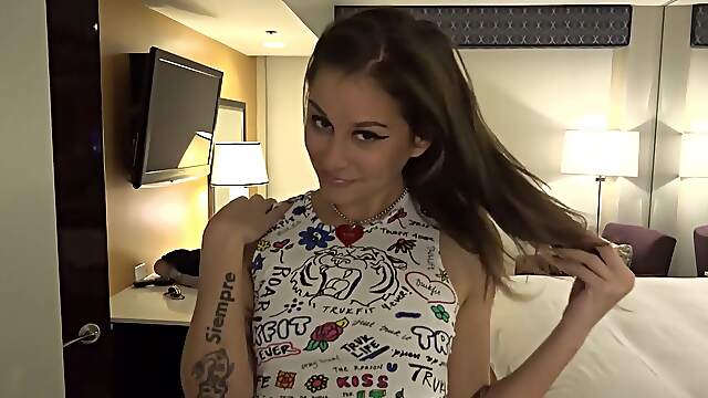 Tattooed hottie Kacie in lusty castle