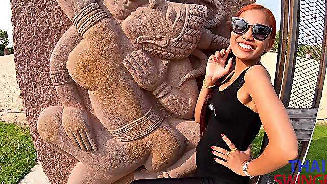 Asian amateur gets wild in POV reality, Thai girl rocks redhead's world with glass-shattering BJs
