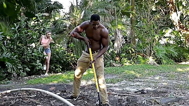 Catch naughty Chloe Temple as she shags the hung gardener