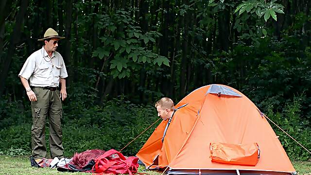 Crazy camping sex trip leaves hot busty blonde mom so happy